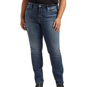 NWT Silver Jeans High Rise Curvy Fit Avery Straight In Indigo 29 Inches Plus